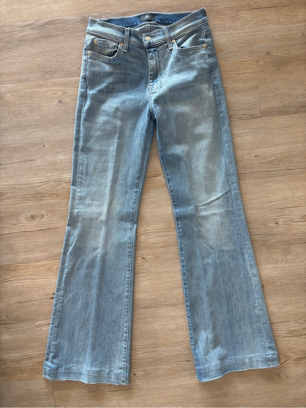 7 For All Mankind Light Blue Wide Leg Jeans